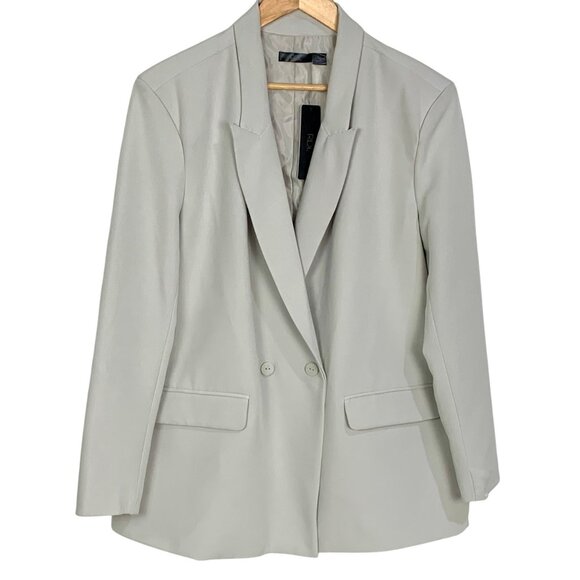 RDI Oversized Boyfriend Double Breasted XL Notched Collar Career Jacket Gray - Picture 2 of 13